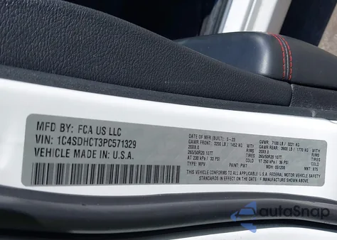 2023 Dodge Durango R/T Plus Rwd from USA, damaged, VIN 1C4SDHCT3PC571329